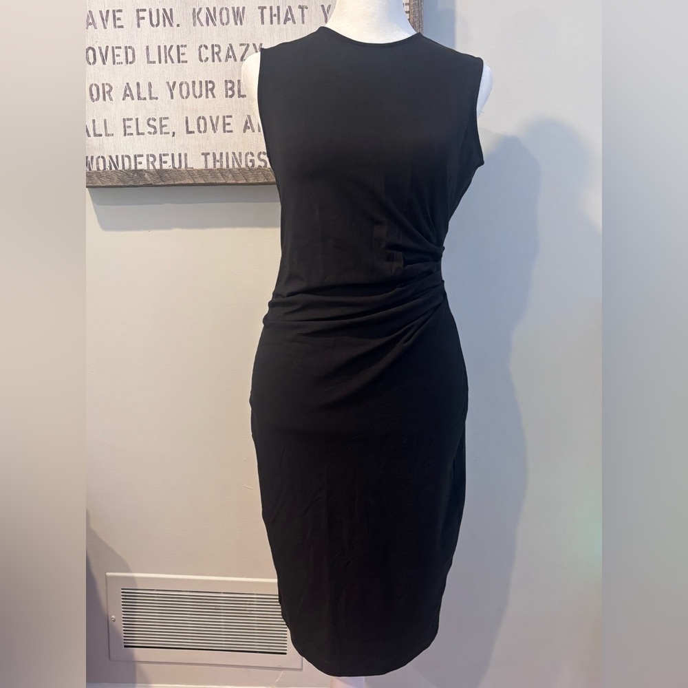 Theory Jorainna Ruched Tank Dress- Black